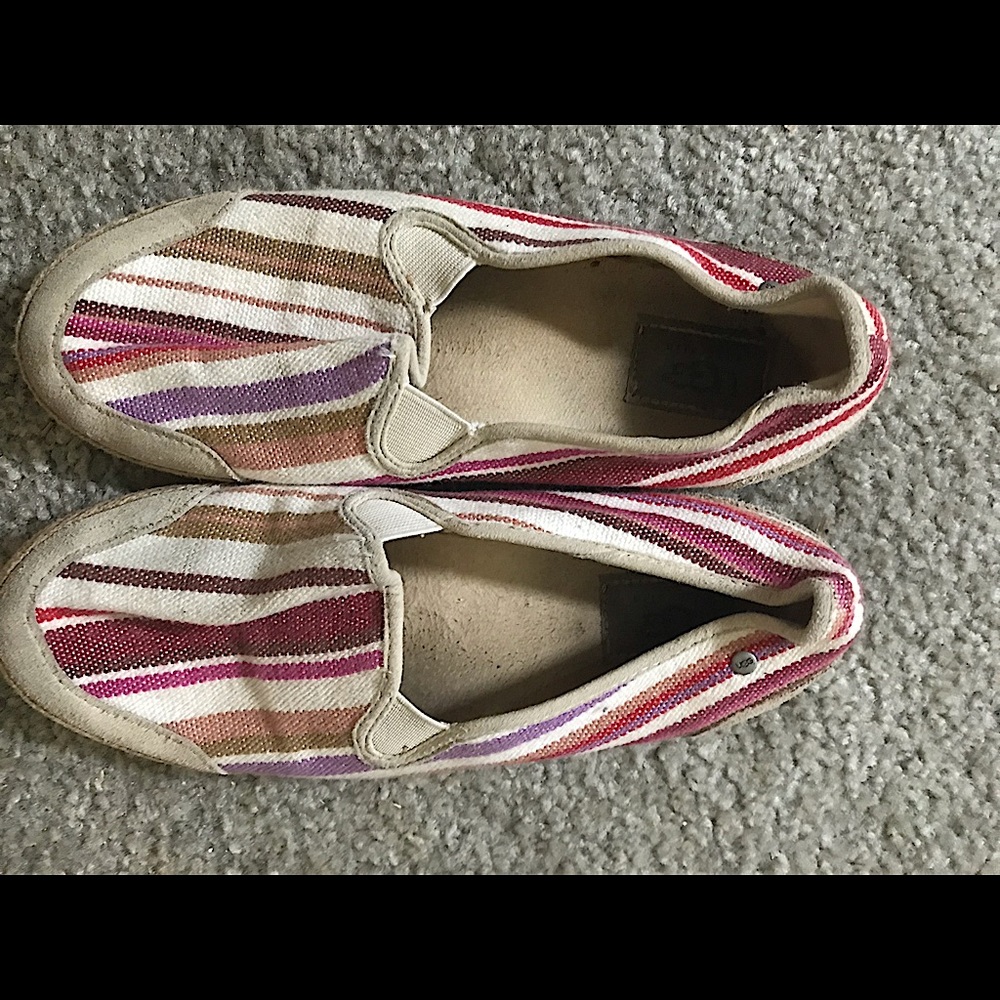 UGG  stripe canvas sneakers